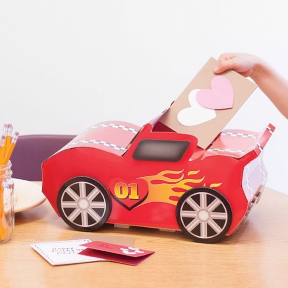 Valentine’s Day Build A Race Car Box Decorating Kit Ages 6 And Up New Red Car - Picture 1 of 5
